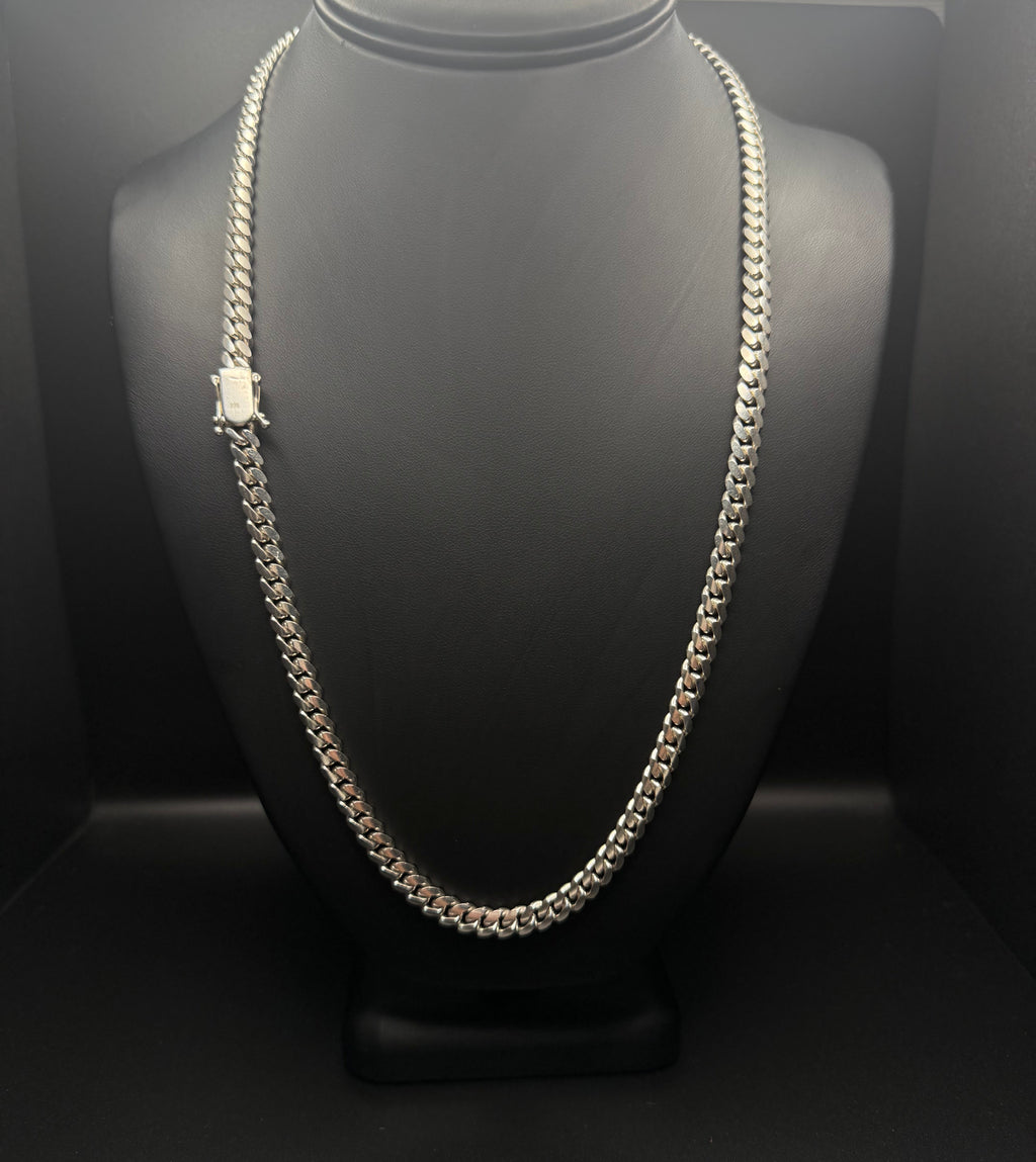 925 Sterling Silver Cuban Link Chain 6mm 24” - 55.1g