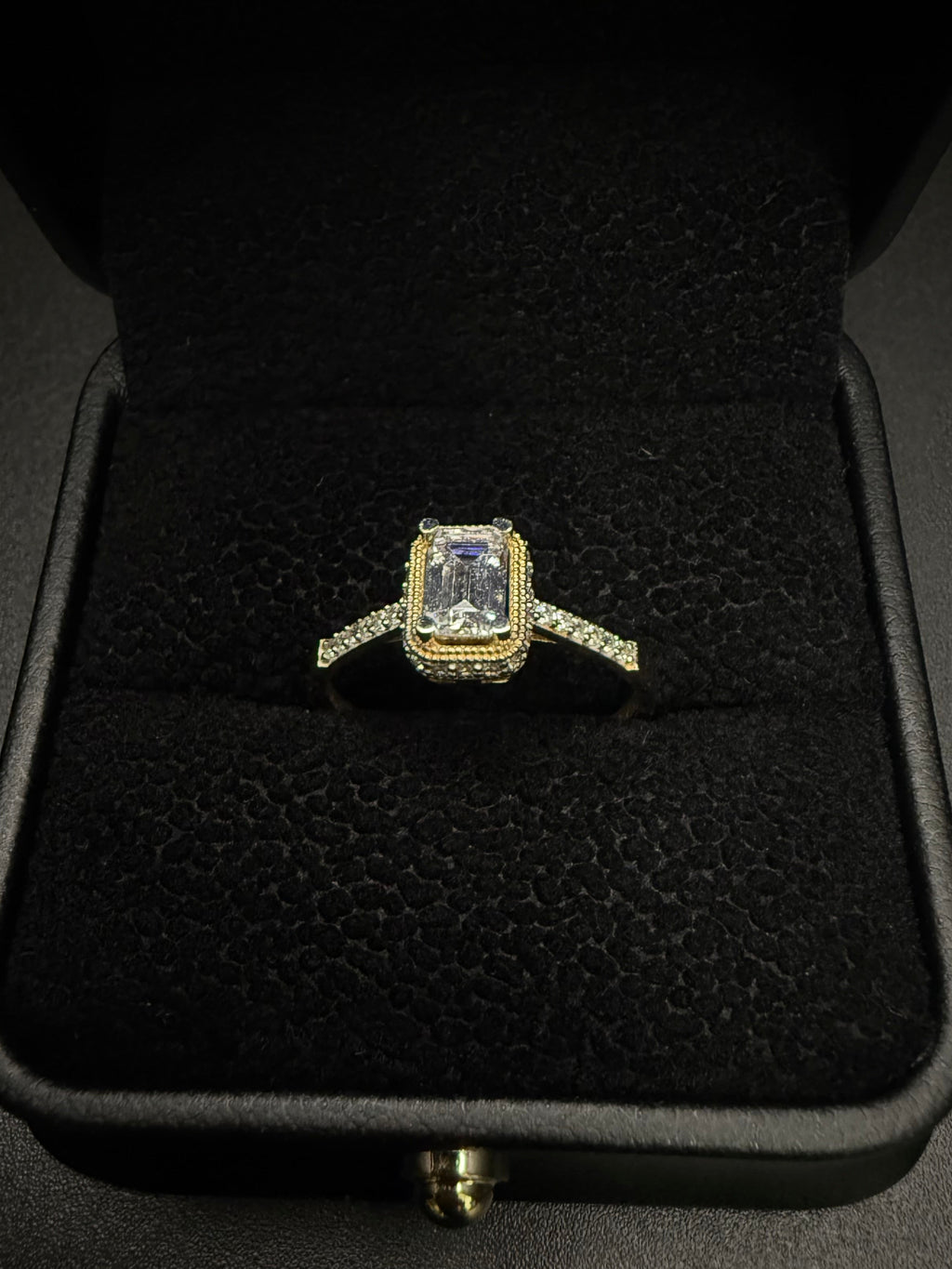 10K Gold Halo Engagement Ring