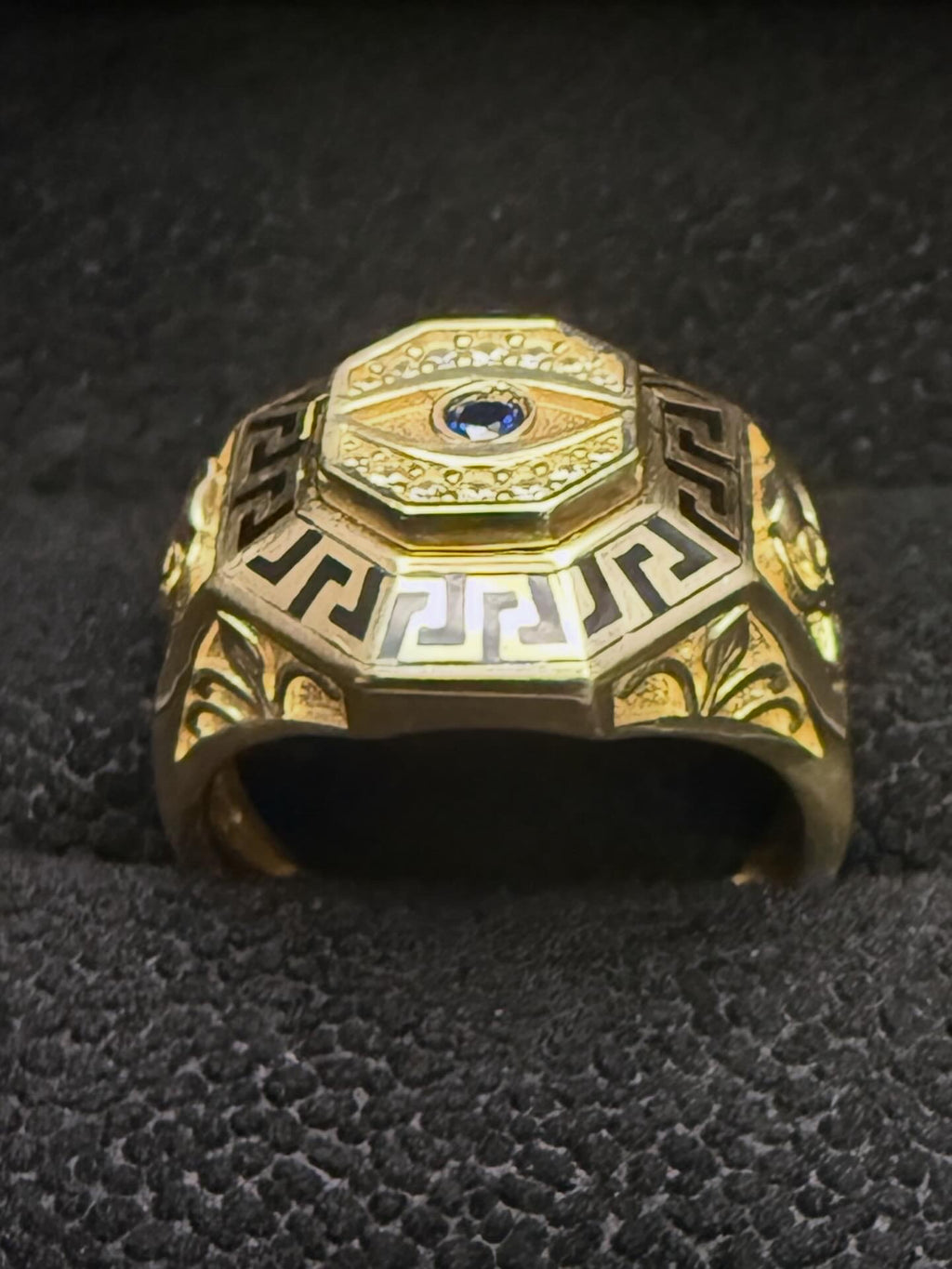 14K Gold Turkish Evil Eye Ring – 10.2 Grams – Size 10