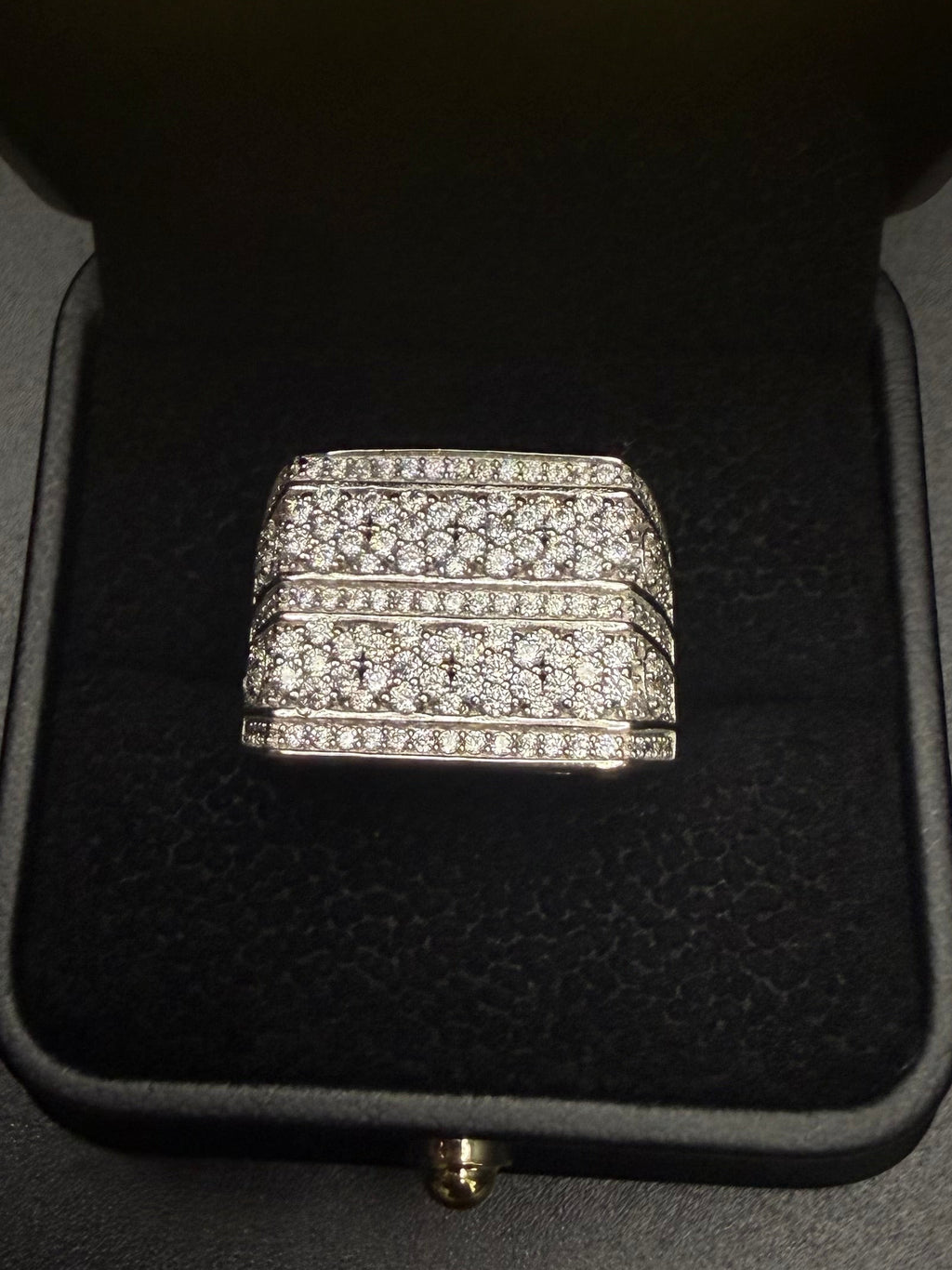 Iced Out Rectangular Ring – 925 Sterling Silver CZ | Size 9