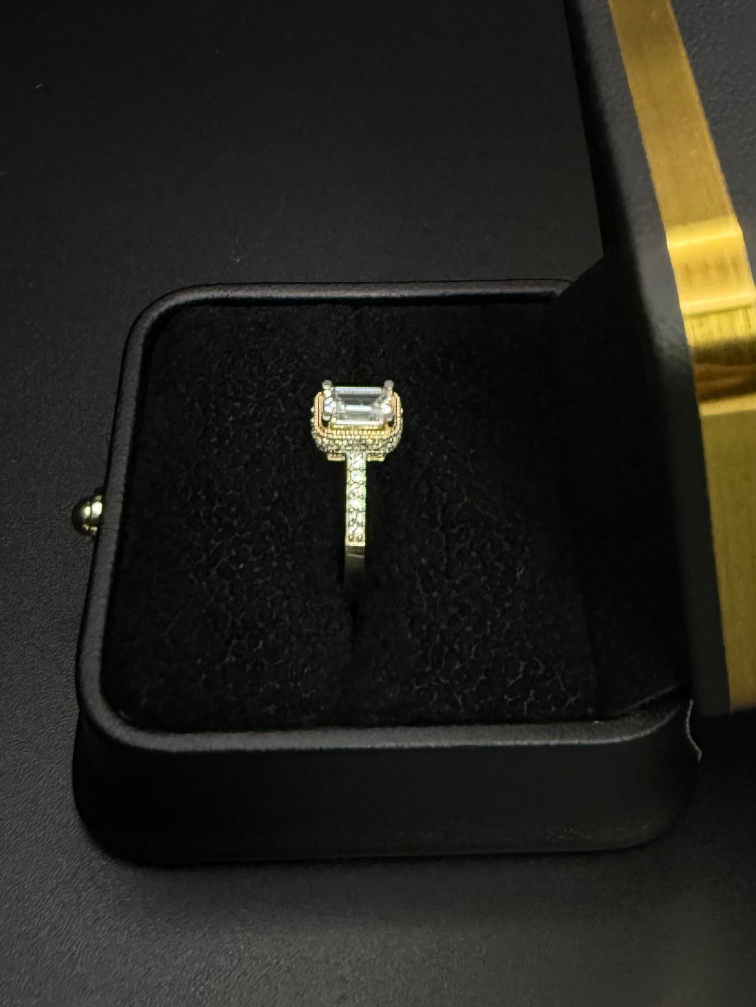 10K Gold Halo Engagement Ring
