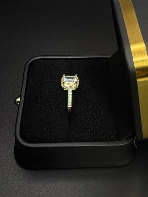 10K Gold Halo Engagement Ring